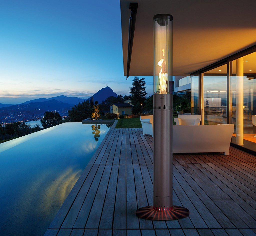 Faro Pob terras verwarming winter buiten gezellig vuur TriPob Stroomop Chic Gardens