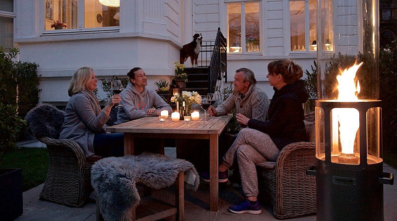 terras verwarming winter buiten gezellig vuur TriPob Stroomop Chic Gardens