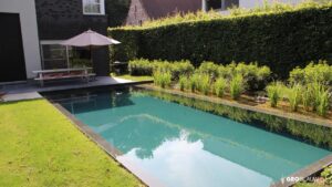 Geoblauw ecozwembad ecozwembaden zwembaden zwemvijvers zwemplezier zwemmen tuin nieuw chloor nadelen geen chemische producten natuur natuurlijk exclusieve tuinen villatuinen zuiver water ecologisch biologisch voordelen lifestyle outdoor living outdoor design trends planten filteren zwembad chloorzwembad vormgeving waterplanten advies inspiratie tips magazine belgie belgisch chic gardens