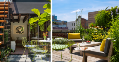 Een opmerkelijk daktuin in Manhatten, NY bij de Tribeca Loft. Een hemelse oase van rust. Nu in Chic Gardens najaar 2020