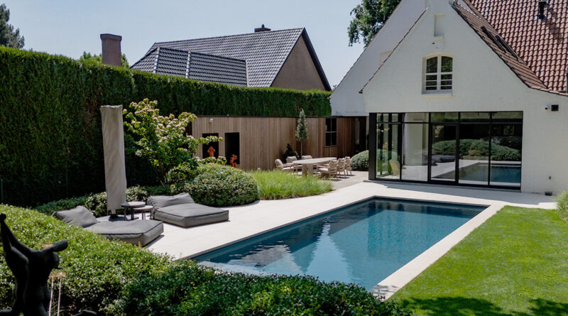 Strakke parktuin met elegante rondingen